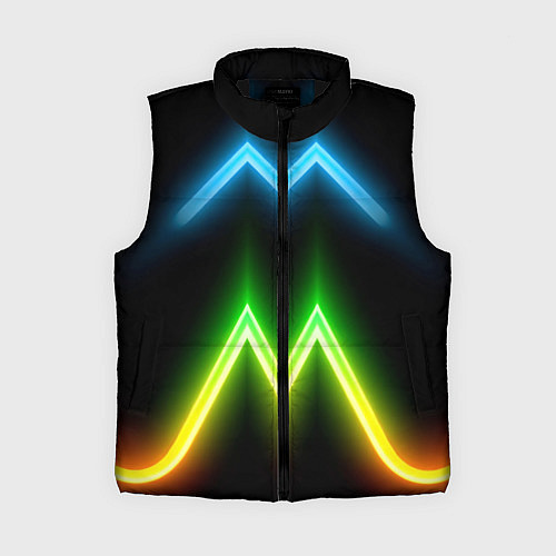 Женский жилет Neon multicolored lines / 3D-Черный – фото 1