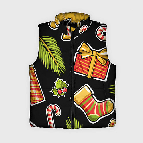Женский жилет Рождественский вайб / 3D-Черный – фото 1
