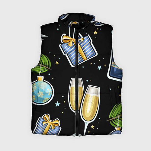 Женский жилет Новогодний вайб / 3D-Черный – фото 1