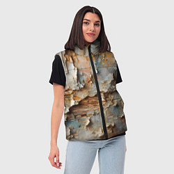 Женский жилет Старая штукатурка на стене - абстракция, цвет: 3D-черный — фото 2