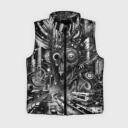 Женский жилет Cyber urban skull - ai art fantasy, цвет: 3D-черный