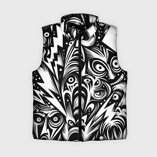 Женский жилет Lightnings and faces - ai art fantasy / 3D-Черный – фото 1