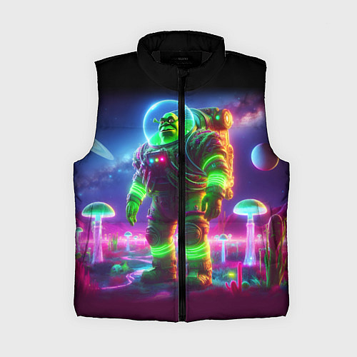 Женский жилет Космонавт Шрук в неоновом скафандре на загадочной / 3D-Черный – фото 1