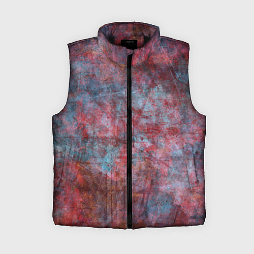 Женский жилет Абстракция - red rust on blue / 3D-Черный – фото 1