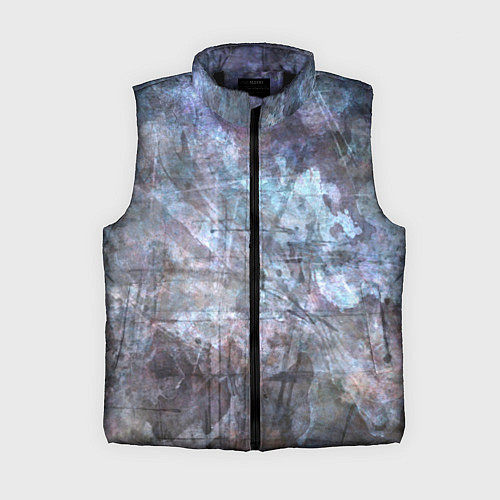 Женский жилет Абстракция - gray-blue hurricane / 3D-Черный – фото 1
