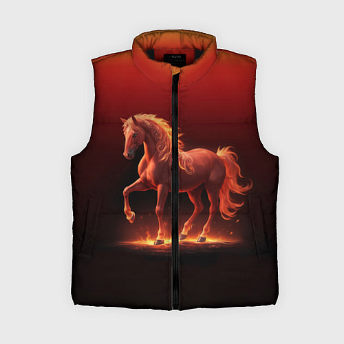 Женский жилет Узор с конем огнем / 3D-Черный – фото 1