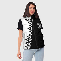 Женский жилет Juventus черно белая геометрия текстура, цвет: 3D-черный — фото 2