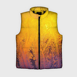 Женский жилет Узоры золотистого инея, цвет: 3D-черный