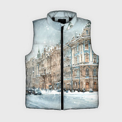 Женский жилет Снежный день в Санкт-Петербурге, цвет: 3D-черный