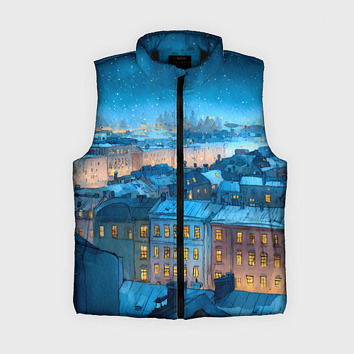 Женский жилет Крыши зимнего Питера / 3D-Черный – фото 1