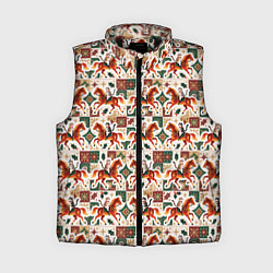 Женский жилет Винтажные коты всадники на лошади