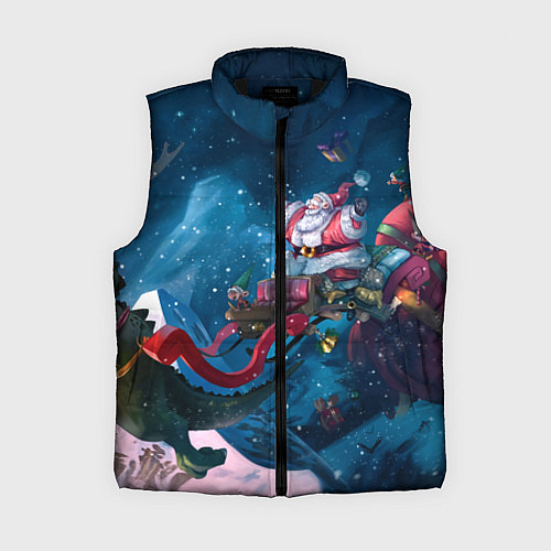 Женский жилет Санта с динозавром / 3D-Черный – фото 1