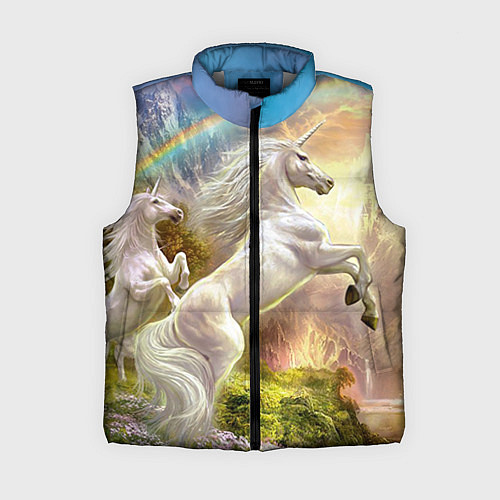 Женский жилет Радужный единорог / 3D-Светло-серый – фото 1