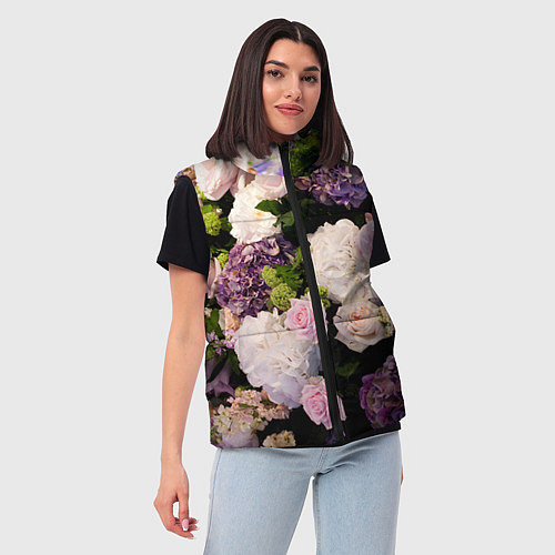 Женский жилет Весенние цветы / 3D-Красный – фото 3