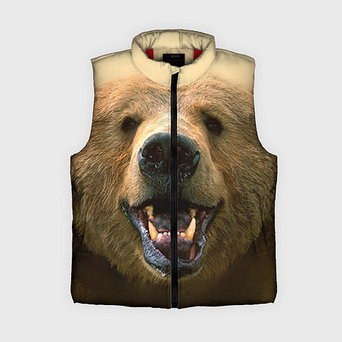 Женский жилет Взгляд медведя / 3D-Красный – фото 1