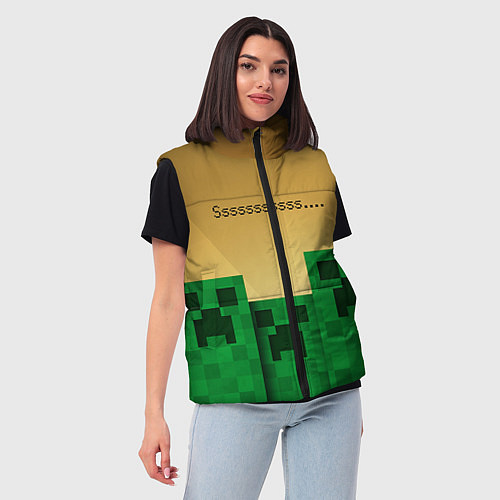 Женский жилет Minecraft Sssss / 3D-Красный – фото 3