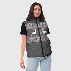 Женский жилет Узор с оленями, цвет: 3D-черный — фото 2