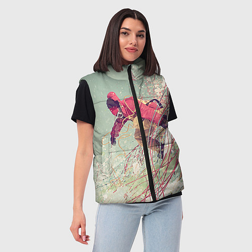 Женский жилет Сноуборд / 3D-Красный – фото 3