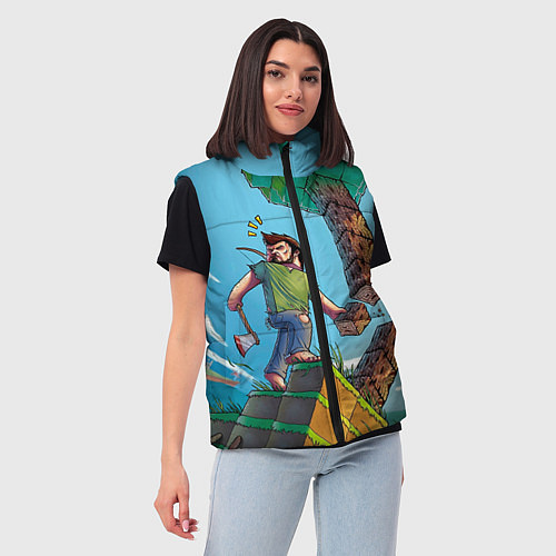 Женский жилет Minecraft Woodcutter / 3D-Красный – фото 3