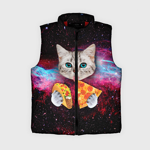 Женский жилет Кот с едой / 3D-Красный – фото 1