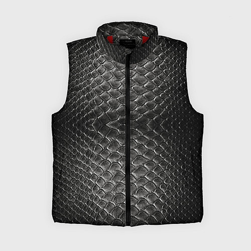 Женский жилет Черная кожа / 3D-Красный – фото 1