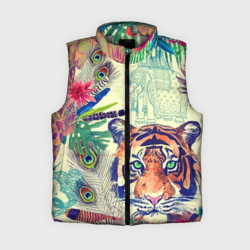 Женский жилет Индийский тигр / 3D-Светло-серый – фото 1
