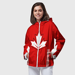 Ветровка с капюшоном женская Сборная Канады: домашняя форма, цвет: 3D-белый — фото 2