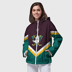 Ветровка с капюшоном женская NHL: Anaheim Ducks, цвет: 3D-белый — фото 2