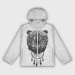 Ветровка с капюшоном женская Bear Dreamcatcher, цвет: 3D-белый