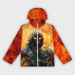 Ветровка с капюшоном женская Disturbed: Monster Flame, цвет: 3D-белый