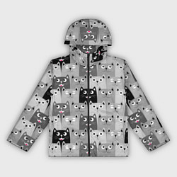 Ветровка с капюшоном женская Котейки, цвет: 3D-черный