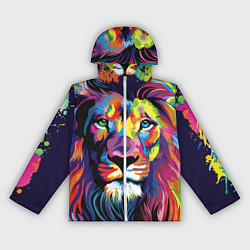 Ветровка с капюшоном женская Красочный лев, цвет: 3D-белый