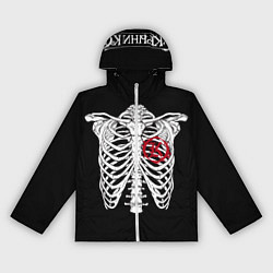 Ветровка с капюшоном женская Кукрыниксы: Скелет, цвет: 3D-белый