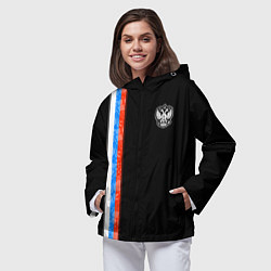 Ветровка с капюшоном женская Russia - Black collection 2023, цвет: 3D-черный — фото 2