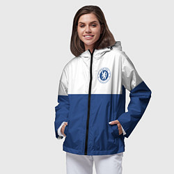 Ветровка с капюшоном женская Chelsea FC: Light Blue, цвет: 3D-черный — фото 2