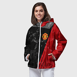 Ветровка с капюшоном женская FC Manchester United: Abstract, цвет: 3D-белый — фото 2