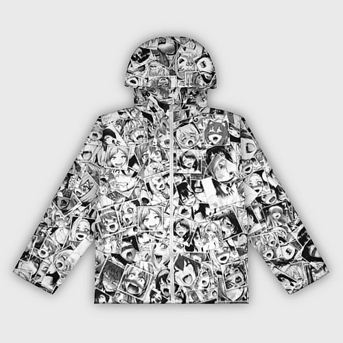 Женская ветровка Ahegao: Black & White / 3D-Белый – фото 1