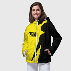 Ветровка с капюшоном женская PUBG: Yellow Shadow, цвет: 3D-белый — фото 2