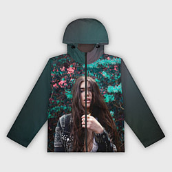 Ветровка с капюшоном женская Dua Lipa: Floral, цвет: 3D-черный