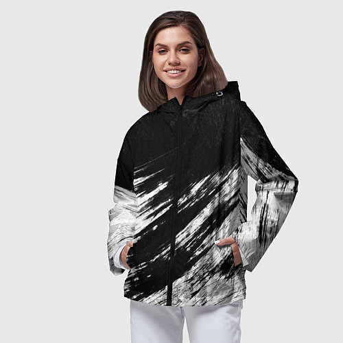 Женская ветровка Белый и черный / 3D-Черный – фото 3