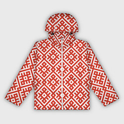Ветровка с капюшоном женская Обережная вышивка, цвет: 3D-белый
