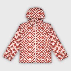 Ветровка с капюшоном женская Духобор: Обережная вышивка, цвет: 3D-белый