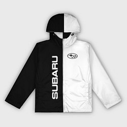 Ветровка с капюшоном женская Subaru B&W, цвет: 3D-белый