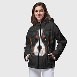 Ветровка с капюшоном женская Cavalier King Charles, цвет: 3D-черный — фото 2