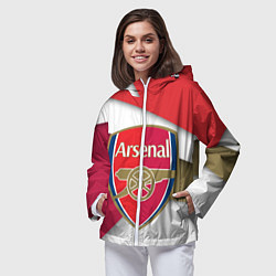 Ветровка с капюшоном женская FC Arsenal, цвет: 3D-белый — фото 2