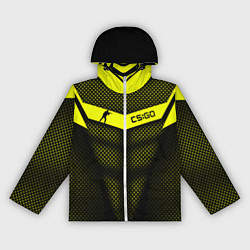 Ветровка с капюшоном женская CS:GO Yellow Carbon, цвет: 3D-белый