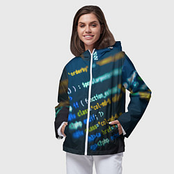 Ветровка с капюшоном женская Programming Collection, цвет: 3D-белый — фото 2