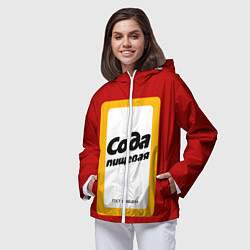 Ветровка с капюшоном женская Сода пищевая, цвет: 3D-белый — фото 2