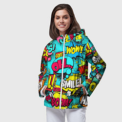 Ветровка с капюшоном женская Кислотный поп-арт, цвет: 3D-белый — фото 2