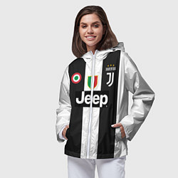 Ветровка с капюшоном женская FC Juventus 18-19, цвет: 3D-белый — фото 2